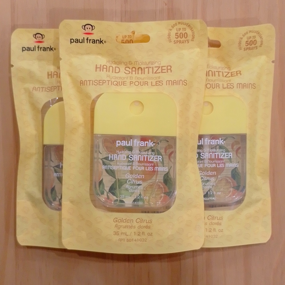 Paul Frank Hand Sanitizer Spray Set 3 Golden Citrus